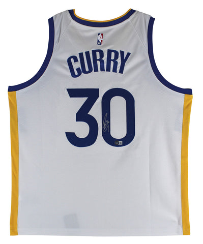 Warriors Stephen Curry Authentic Signed White Nike Swingman Jersey BAS