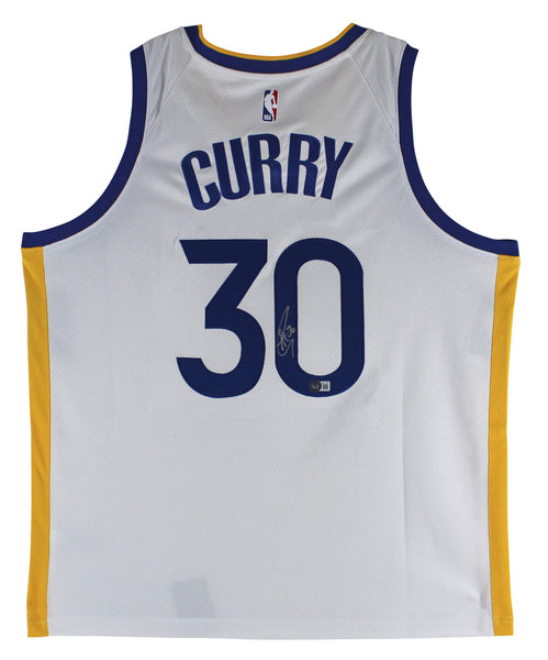 Warriors Stephen Curry Authentic Signed White Nike Swingman Jersey BAS