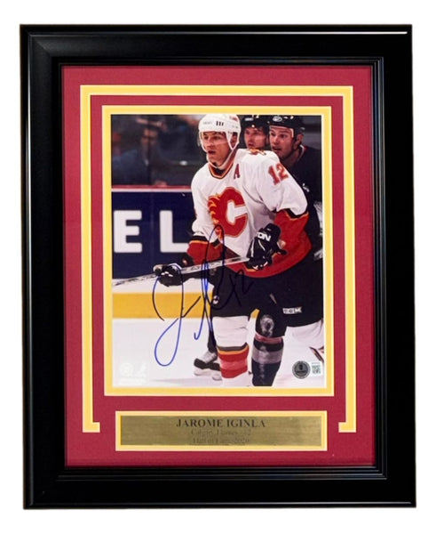 Jarome Iginla Signed Framed 8x10 Calgary Flames Photo BAS