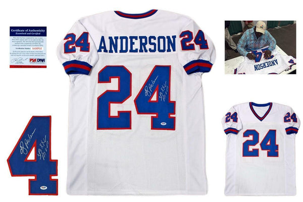 Ottis OJ Anderson Autographed Signed Jersey - PSA/DNA Authentic w/ Photo - White
