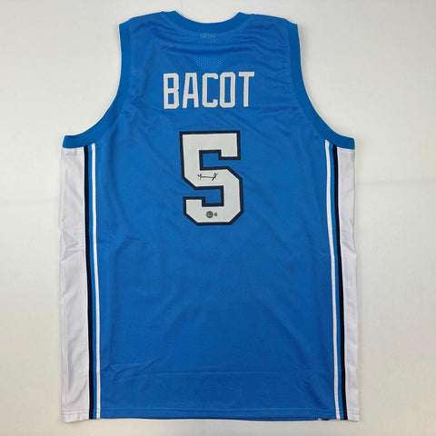 Autographed/Signed Armando Bacot UNC North Carolina Blue Jersey Beckett BAS COA