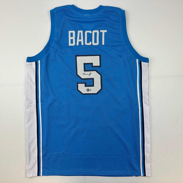 Autographed/Signed Armando Bacot UNC North Carolina Blue Jersey Beckett BAS COA