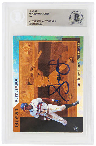 Andruw Jones autographed Braves 1997 SP Foil RC Card #1 - (Beckett Encapsulated)