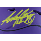 Adrian Peterson Autographed Minnesota Vikings Rave Mini Helmet Beckett 49607