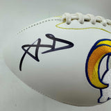 Autographed/Signed Aaron Donald Rams Full Size White Panel Logo BAS COA
