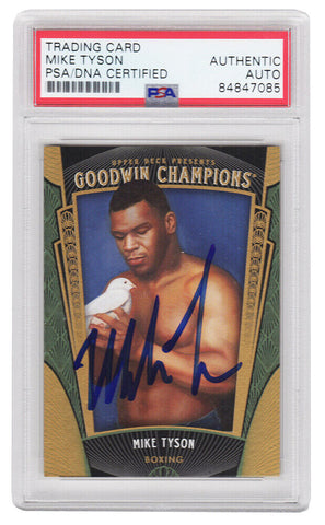 Mike Tyson Signed 2015 UD Goodwin Champions Boxing Card #5 - (PSA Encapsulated)