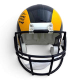 Marshall Faulk Signed Rams VSR4 Rep Throwback Helmet w/ Inscriptions - Beckett