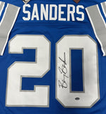 Detroit Lions Legend Barry Sander Signed Mitchell & Ness Blue Jersey AUTO - SCH