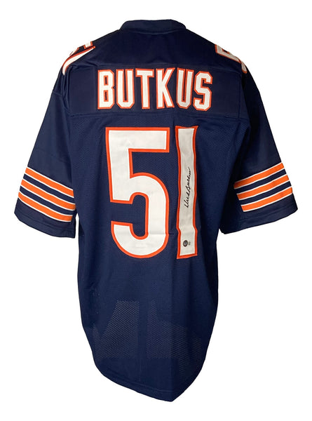 Dick Butkus Chicago Signed Blue Football Jersey BAS