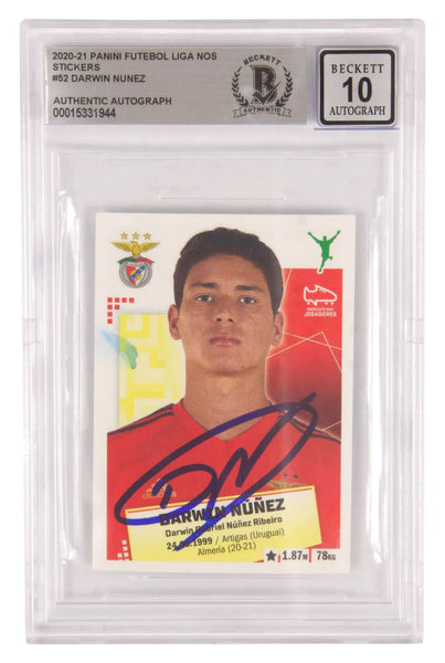 Darwin Nunez Signed 2020-21 Panini Futebol Liga Nos Rookie - BGS 10 Autograph