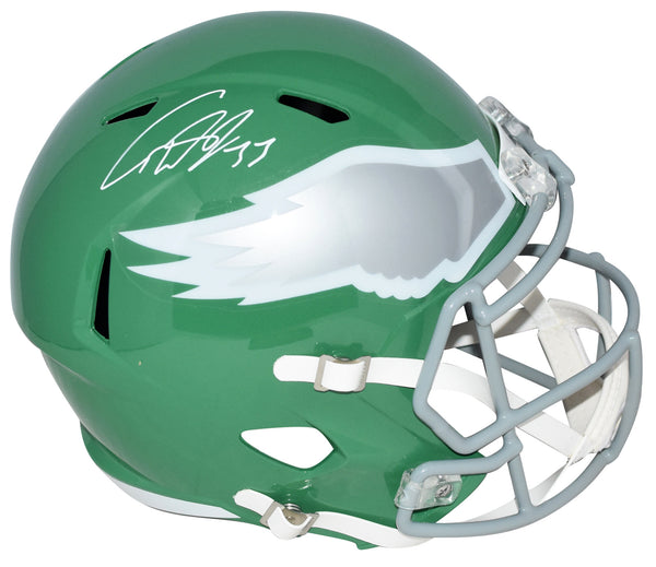 COOPER DEJEAN SIGNED PHILADELPHIA EAGLES KELLY GREEN FULL SIZE SPEED HELMET