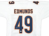 CHICAGO BEARS TREMAINE EDMUNDS AUTOGRAPHED WHITE JERSEY BECKETT WITNESS 221052