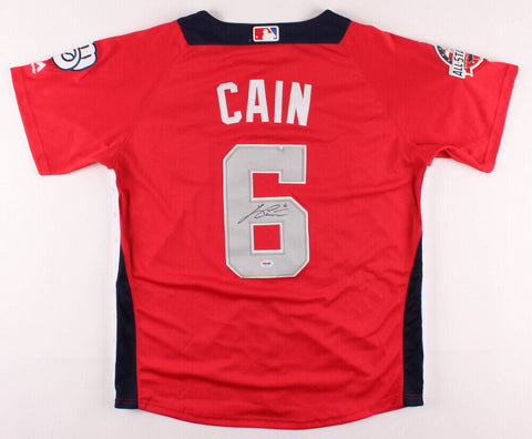 Lorenzo Cain Signed 2018 National League All-Star Majestic Jersey (PSA COA)