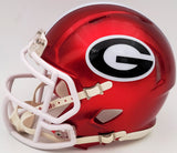HERSCHEL WALKER AUTOGRAPHED GEORGIA FLASH RED SPEED MINI HELMET BECKETT 202150
