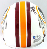 John Riggins Signed Washington Flat White Speed Mini Helmet- Beckett W *Black