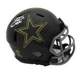 Emmitt Smith Signed Dallas Cowboys Speed Salute to Service 4 NFL Mini Helmet