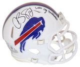 Cole Beasley Signed Buffalo Bills Speed Mini Helmet Go Buffalo Beckett 30832