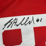 Framed Autographed/Signed Sam Hubbard 35x39 Ohio State Red Jersey JSA COA