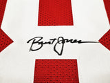 SAN FRANCISCO 49ERS BRENT JONES AUTOGRAPHED RED JERSEY PSA/DNA STOCK #212449