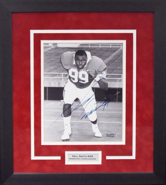 NEIL SMITH AUTOGRAPHED NEBRASKA CORNHUSKERS 8x10 FRAMED PHOTO COA