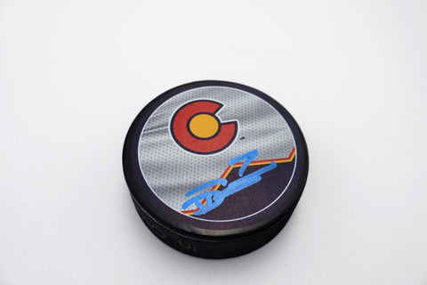 Devon Toews Autographed Colorado Avalanche "C" Logo Puck - 2022 SC Champ