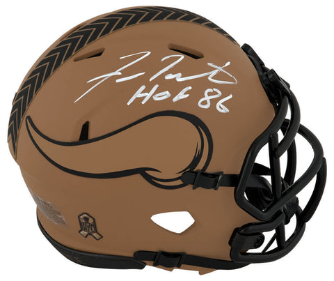 Fran Tarkenton Signed Vikings SALUTE 2023 Riddell Mini Helmet w/HOF'86 -(SS COA)