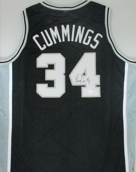 SA Spurs TERRY CUMMINGS Signed Custom Replica Black Jersey AUTO - '83 ROY - JSA
