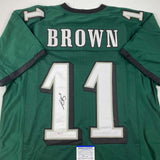 Autographed/Signed AJ A.J. Brown Philadelphia Green Football Jersey PSA/DNA COA