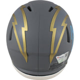 Justin Herbert Autographed Los Angeles Chargers Slate Mini Helmet Fanatics 50034