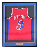 Allen Iverson Signed Framed Custom Red Pro-Style Basketball Jersey BAS