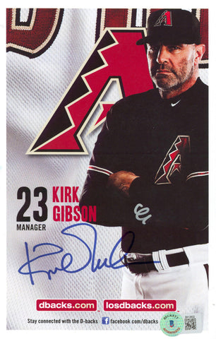 D-Backs Kirk Gibson Authentic Signed 5.5x8.5 Photo Autographed BAS #BK12632