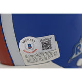Karl Mecklenburg Signed Denver Broncos VSR4 TB Replica Mini Helmet BAS 44248