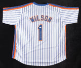 Mookie Wilson Signed New York Met Pinstriped Jersey Inscribed "86 WSC" (JSA) C.F