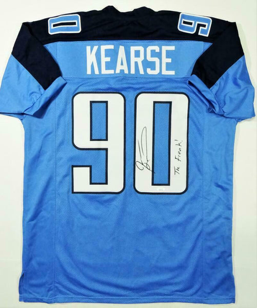 Jevon Kearse Autographed Blue Pro Style Jersey w/ The Freak - JSA W Auth *0