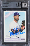 Royals Danny Duffy Signed 2015 Topps Heritage #4 Card Auto 10! BAS Slabbed