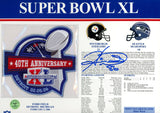 Hines Ward Autographed Pittsburgh Steelers SB XL Patch Stat Card Beckett 54957