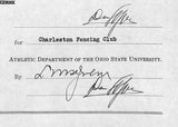 Lynn St. John HOF Signed 1940 Contract Ohio State & Charleston JSA 198957