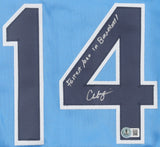 Chandler Simpson Signed Tampa Bay Rays Jersey "Fastest Man in Baseball"(Beckett)