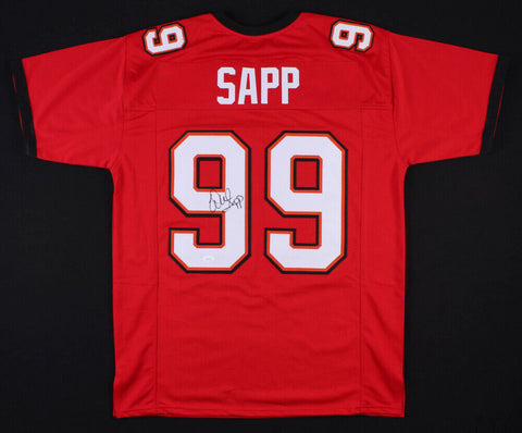 Warren Sapp Signed Tampa Bay Buccaneers Jersey (JSA) 7xPro Bowl Defensive Tackle