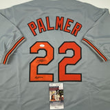 Autographed/Signed Jim Palmer HOF 1990 Baltimore Grey Jersey JSA COA