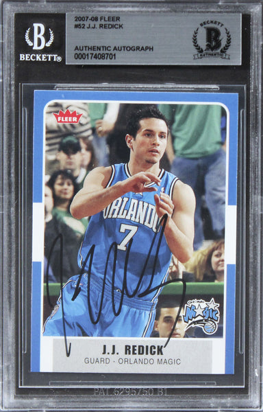 Magic J.J. Redick Authentic Signed 2007 Fleer #52 Card BAS Slabbed