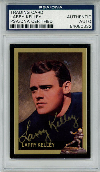 Larry Kelley Signed 1992 Downtown Athletic Club #2 Trading Card PSA Slab 42645