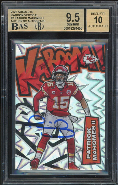 2022 Panini Absolute Kaboom #K2 Patrick Mahomes BGS 9.5/10 On Card Auto GEM MINT