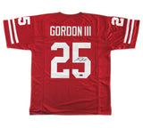 Melvin Gordon Signed Wisconsin Custom Red Jersey