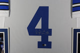 Dak Prescott Autographed/Signed Pro Style White Framed Jersey BAS 44601