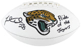 Jaguars Fred Taylor Pride Of The Jaguars Signed White Panel Logo Football BAS W