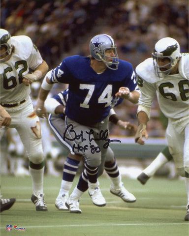 Signed Bob Lilly Dallas Cowboys Signed 8x10 Action Photo w/HOF 1980 Insc