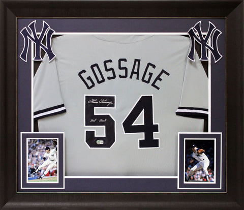 Goose Gossage "HOF 2008" Authentic Signed Grey Pro Style Framed Jersey BAS Wit