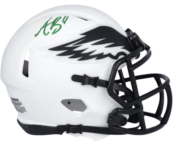 A.J. BROWN Autographed Eagles Lunar Eclipse Speed Mini Helmet FANATICS