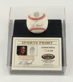 Lou Brock Signed LE NL Baseball Display w/ Thumbprint (Beckett LOA) Cardinals OF